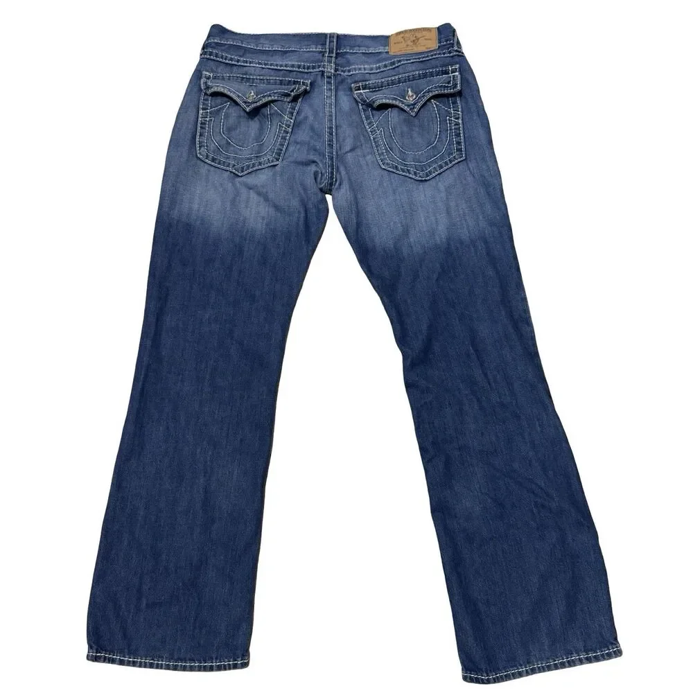 True Religion Big T Natural W/Flap Stitch Straight Leg Jean Men’s Size 38 Cotton